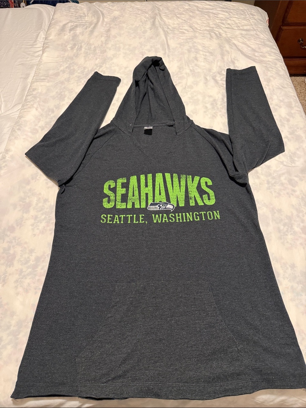 Seattle Seahawks Charcoal Gray Hooded Pullover